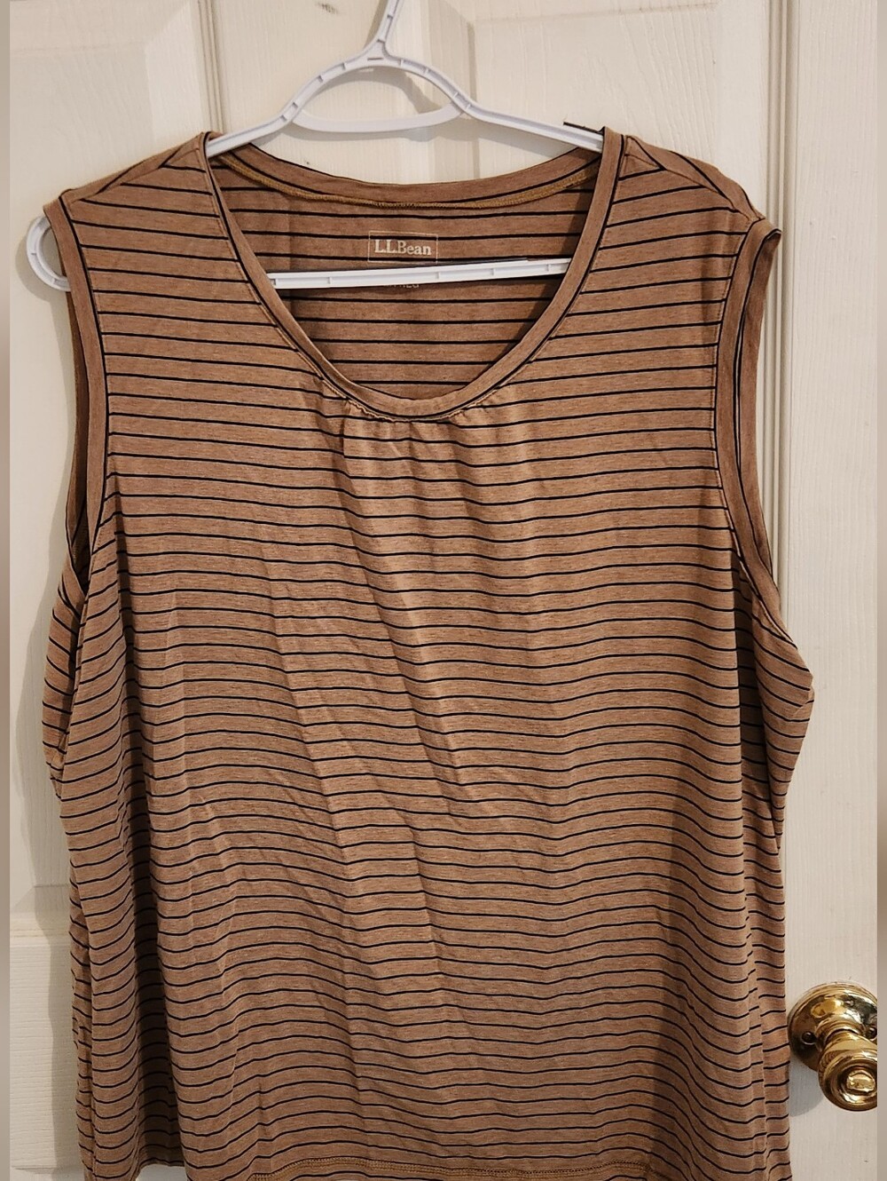 L.L. Bean Brown Tank Top with Black Stripes